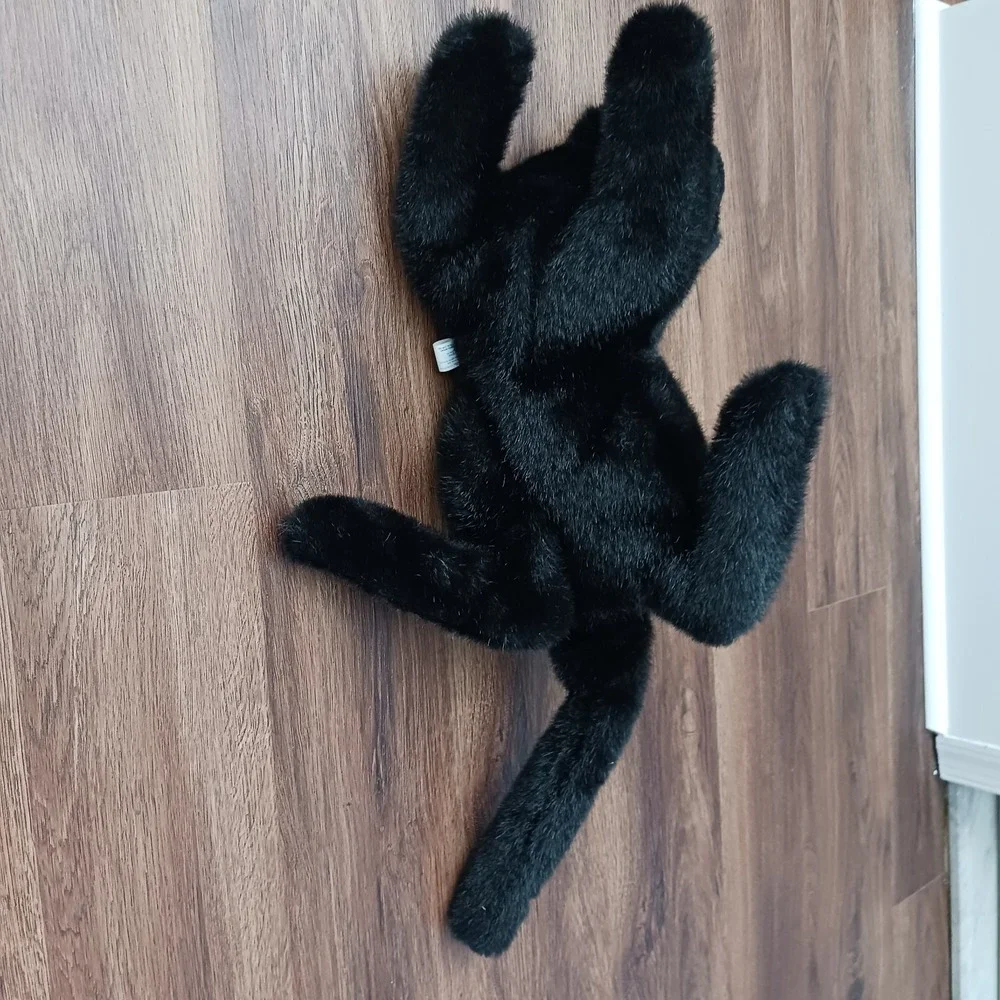 Vintage 1987 Cuddle Toys Douglas Black Cat Laying Realistic Made in‎ USA